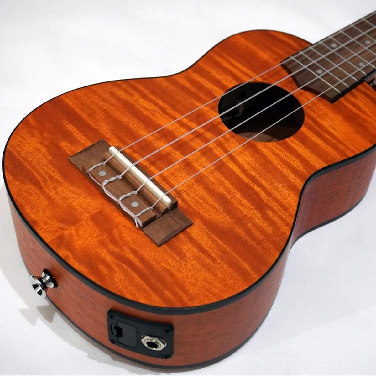 Bamboo Ukulele Preamp with Tuner, Electric Ukulele, Soprano Size, Mahogany Wood, Gear Peg Specifications, Exotic Mahogany BU-21EXQ (Built-in Tuner, Soft Case Included) [Domestic Genuine Product]