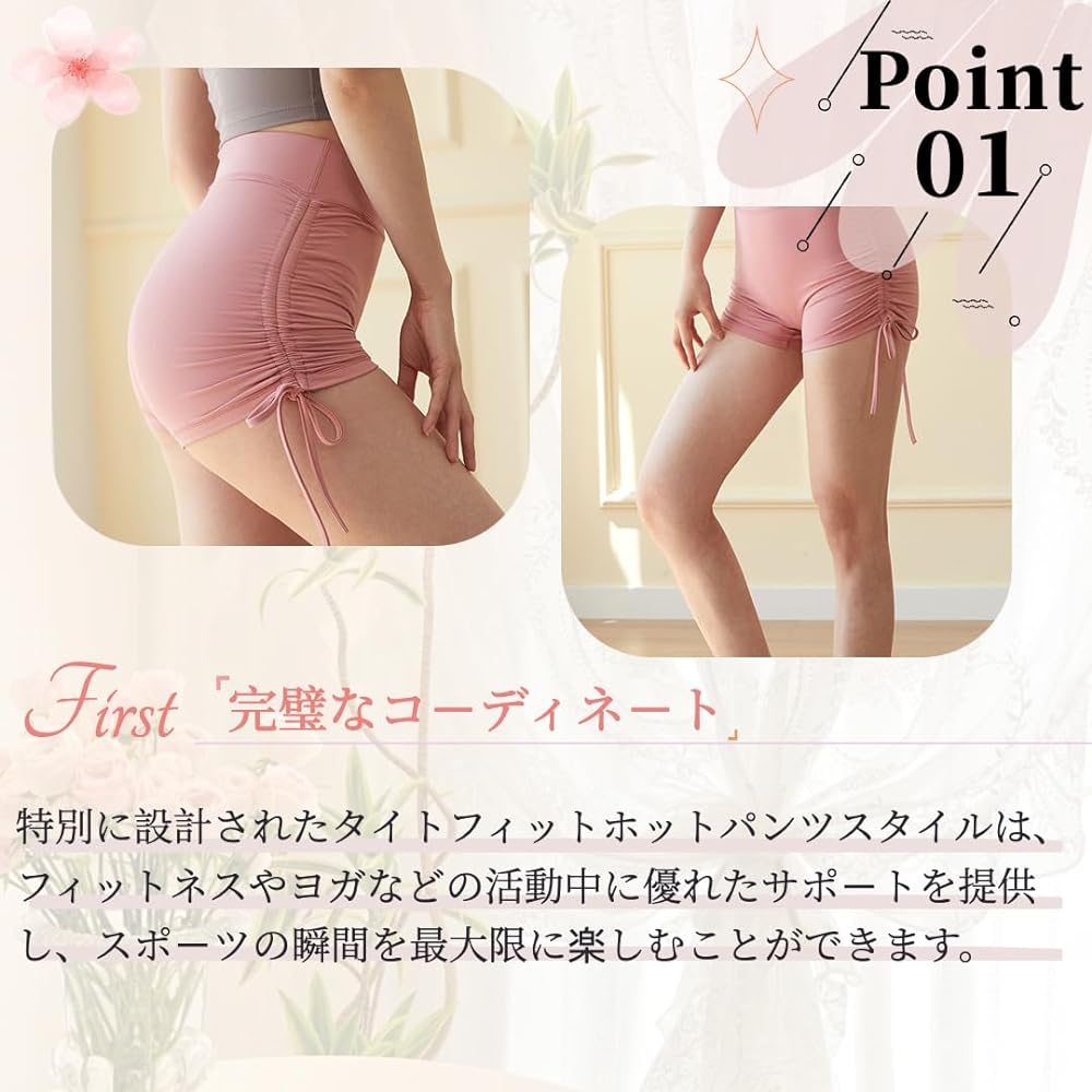 [THEOPHEMIA] Yoga Wear, Short Leggings, Sportswear, Butt Lifting, Fitness, Women's Active Shorts, Beautiful Butt, Stylish, Muscle Training 7502