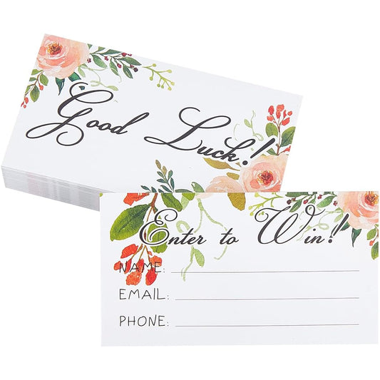 PLIGREAT 60pcs Raffle Cards Enter to Win Raffle Tickets Entry Form Cards for Contest Gold Raffle Voting Fair Carnival with Space for Name Email Address Phone Number 3.5 x 2 Inch