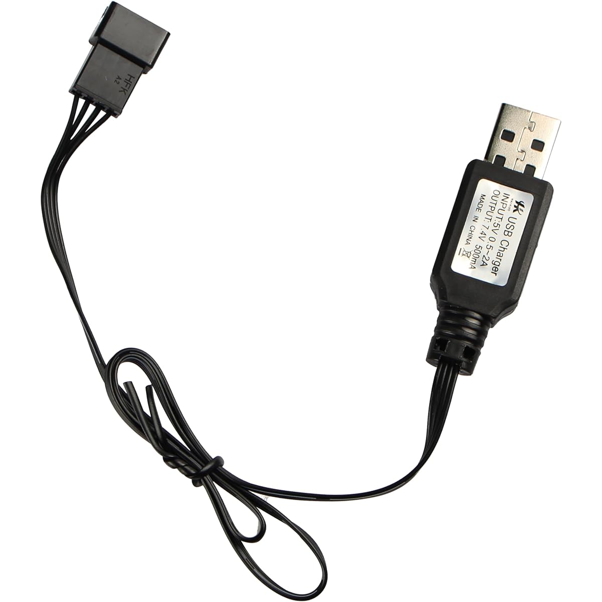 JIECHUN SM-4P Charger for RC Car 7.4V Li-ion Battery USB Charging Cable 2 Pack