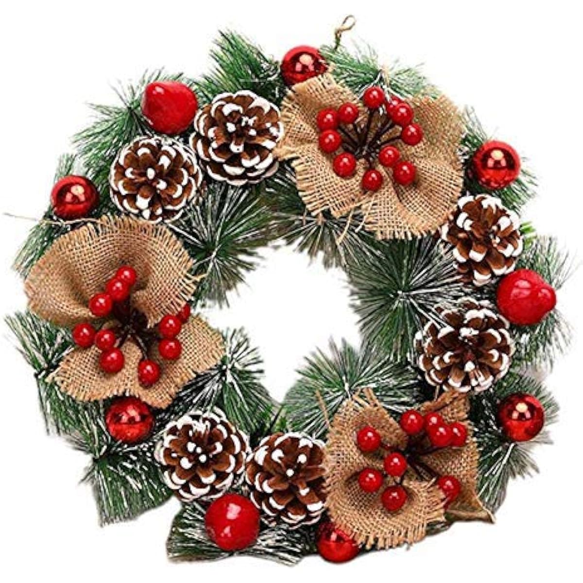 Urvi Creations 1pc Christmas Xmas Party Decorations Holy Christmas Wreath (16 inch) Wall Door Hanging Table Centerpiece for Home Christmas Decorations and Gifts