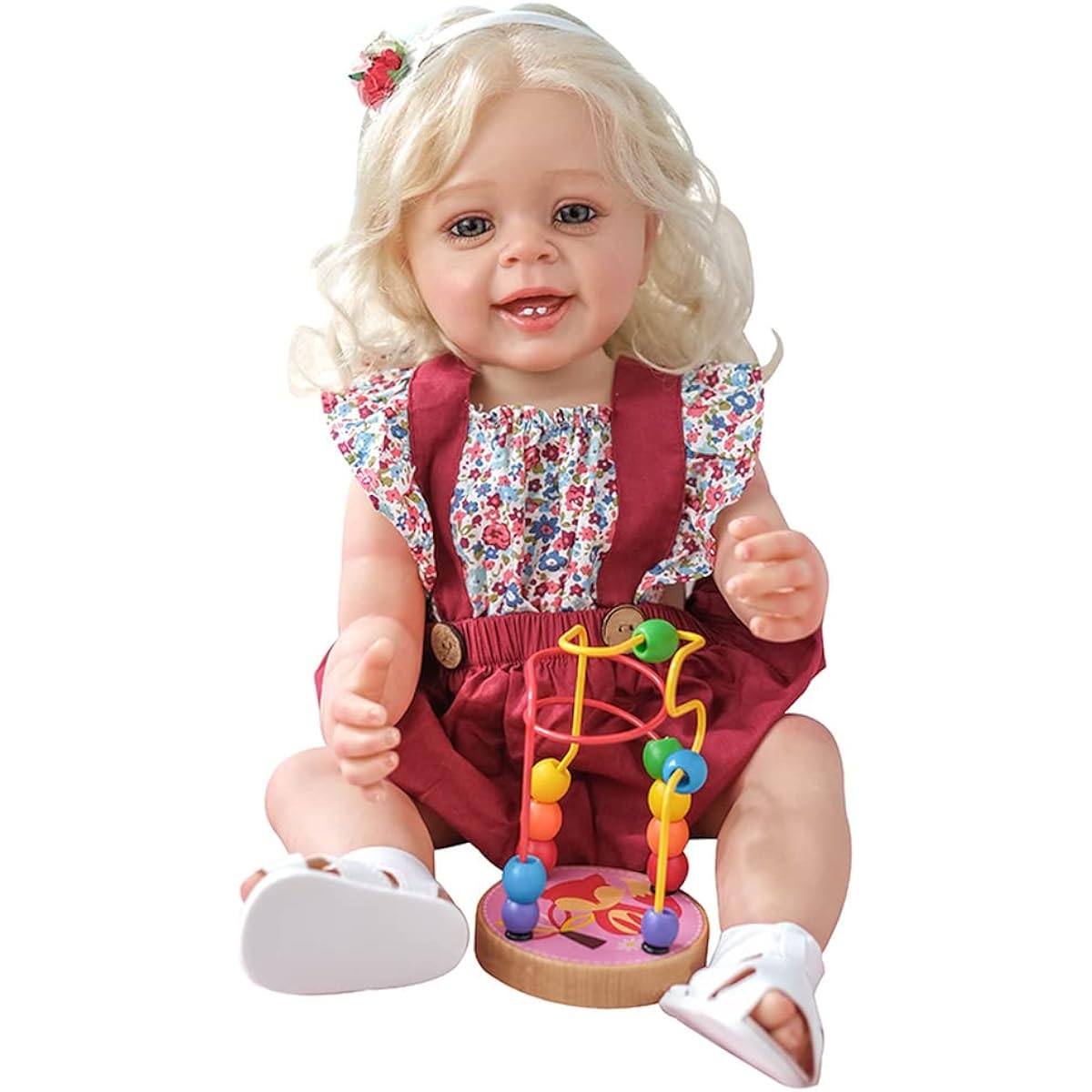 Lonian 22inch 55cm Full Body Silicone Reborn Doll Hand Detail Painting,Realistic 3D Skin Tone with Visible Veins Genesis Painted Doll (Brown eyes)