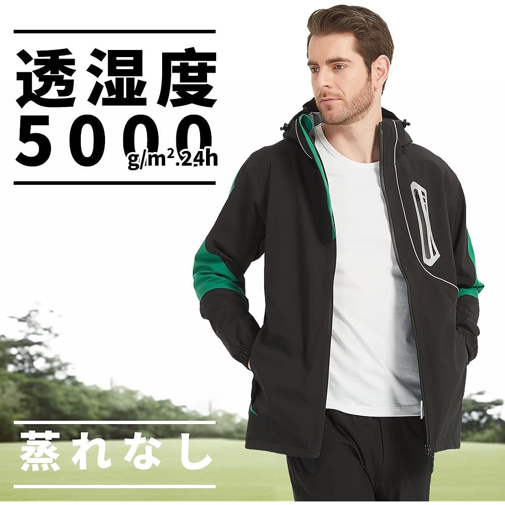 Rainwear Top and Bottom Set Men's Rain Suit Golf Wear Windbreaker Mountain Parka Waterproof Stretch Mountain Climbing Golf Outdoor Fishing Bicycle Commuting Rainwear Spring Autumn Winter Clothes