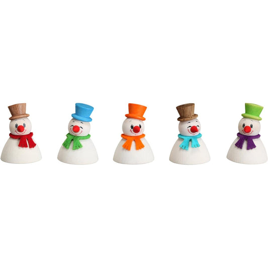 Roly-poly dolls for Christmas, 5 dolls, height 4 cm, original from the Erzgebirge Folk Art Museum, Seiffen