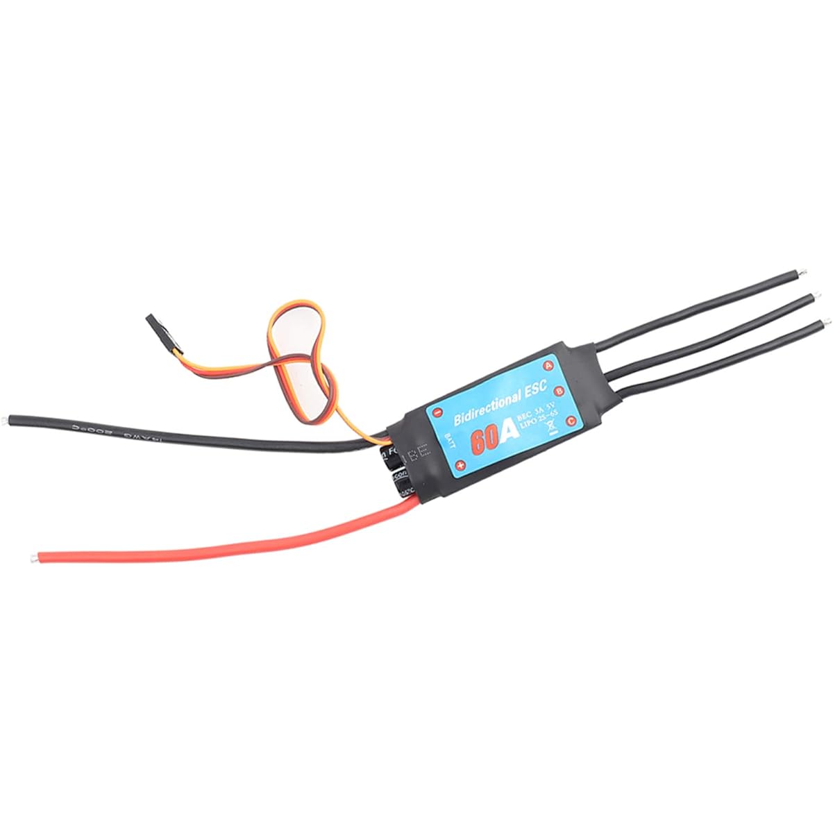 Tissting 20A/30A/40A/50A/60A RC Brushless Motor ESC Electric 2-6S Speed Controller UBEC 2A/3A 5V 1:1 Power Output for RC Boat Underwater Propeller