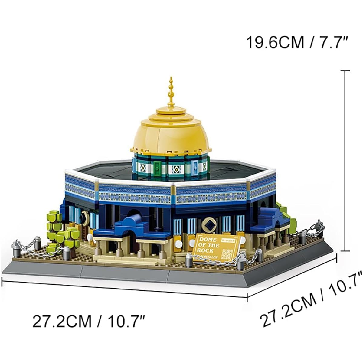 Goirzi 983 Piece Dome of the Rock Jerusalem Building Blocks Toy Puzzle Set World Architecture Model Collection Creative for Kids Adults