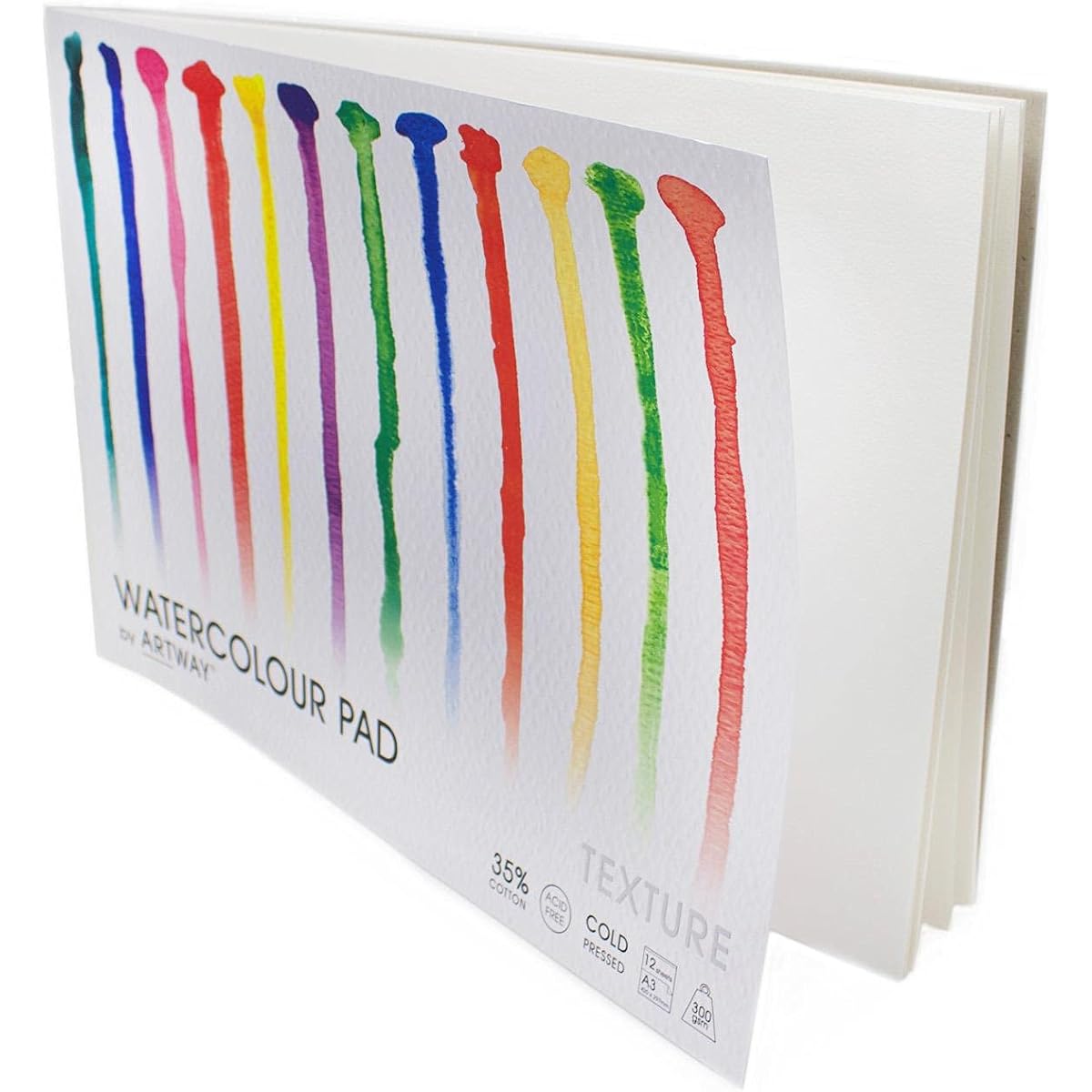 Artway A3 Watercolor Pad - Cold Press Watercolor Paper - 300gsm - 35% Cotton - 12 Sheets
