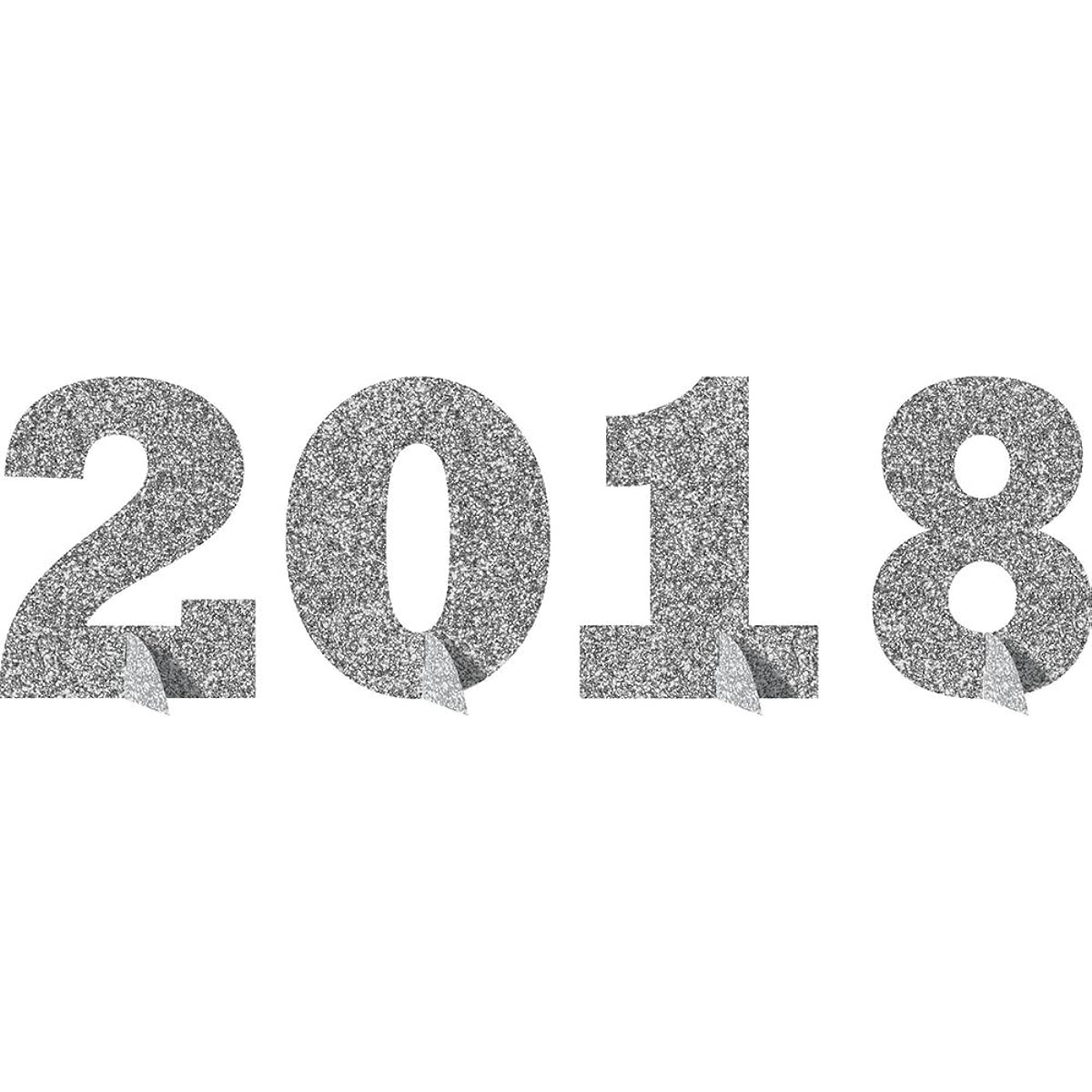 Creative Converting 324388 10pcs New Year Stand Up Paper Centerpieces Silver Glitter 2018