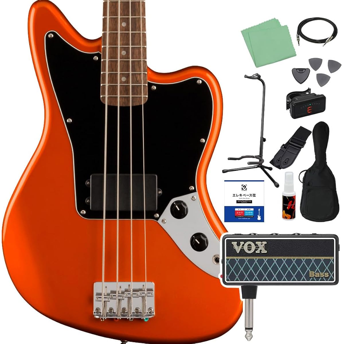 Squier by Fender FSR Affinity Series Jaguar Bass H Metallic Orange Bass Beginner 12-piece set [with headphone amplifier] Jaguar bass Squier/Squier