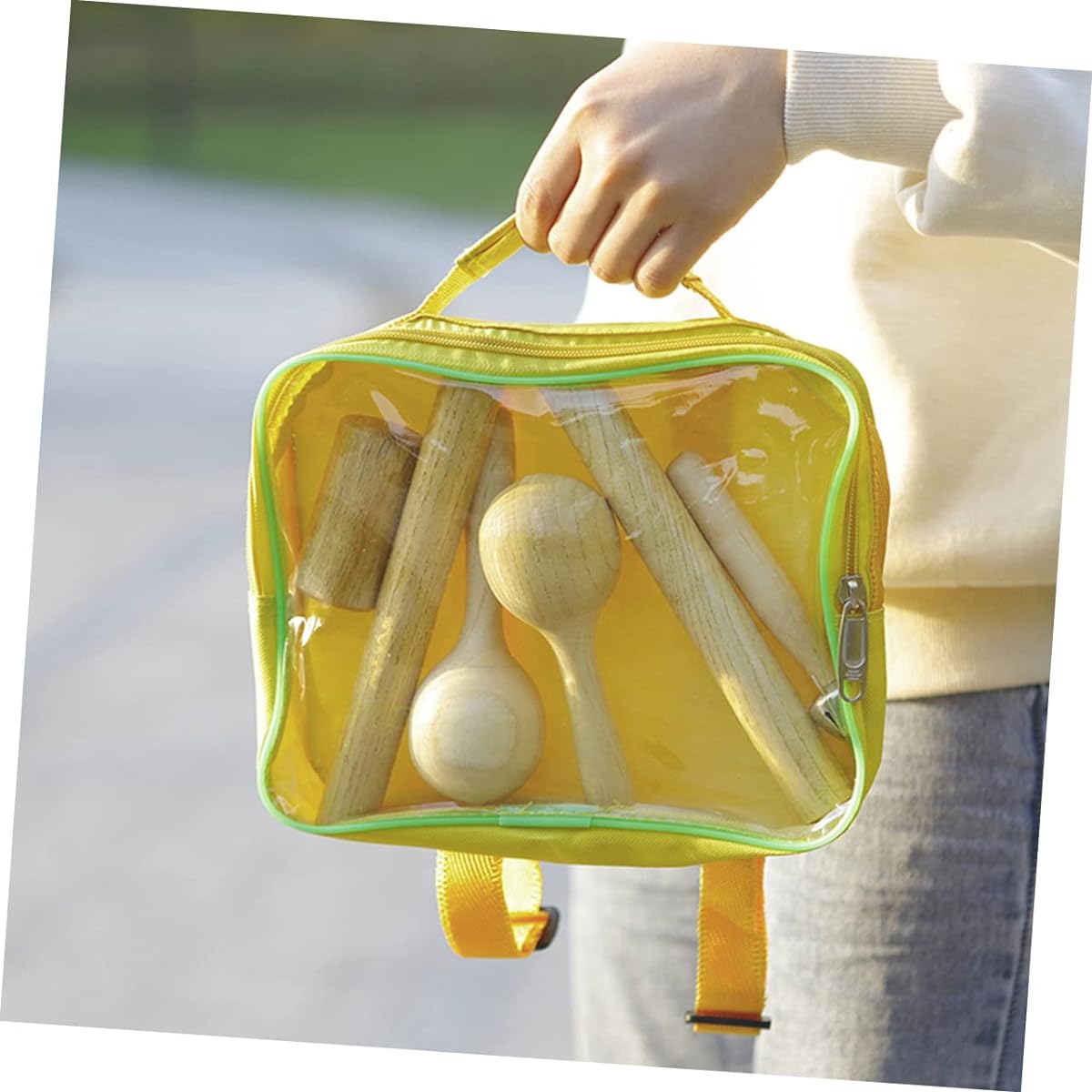 VICASKY 5 Sets Toddler Wooden Percussion Musical Instruments Wood Home for Kids