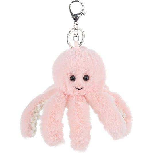 Apricot Lamb Cute Toy Plush Pink Octopus Stuffed Animal Soft Keychain for Kids Bag Wallet Backpack Handbag (6.5 Inch), Pink, S