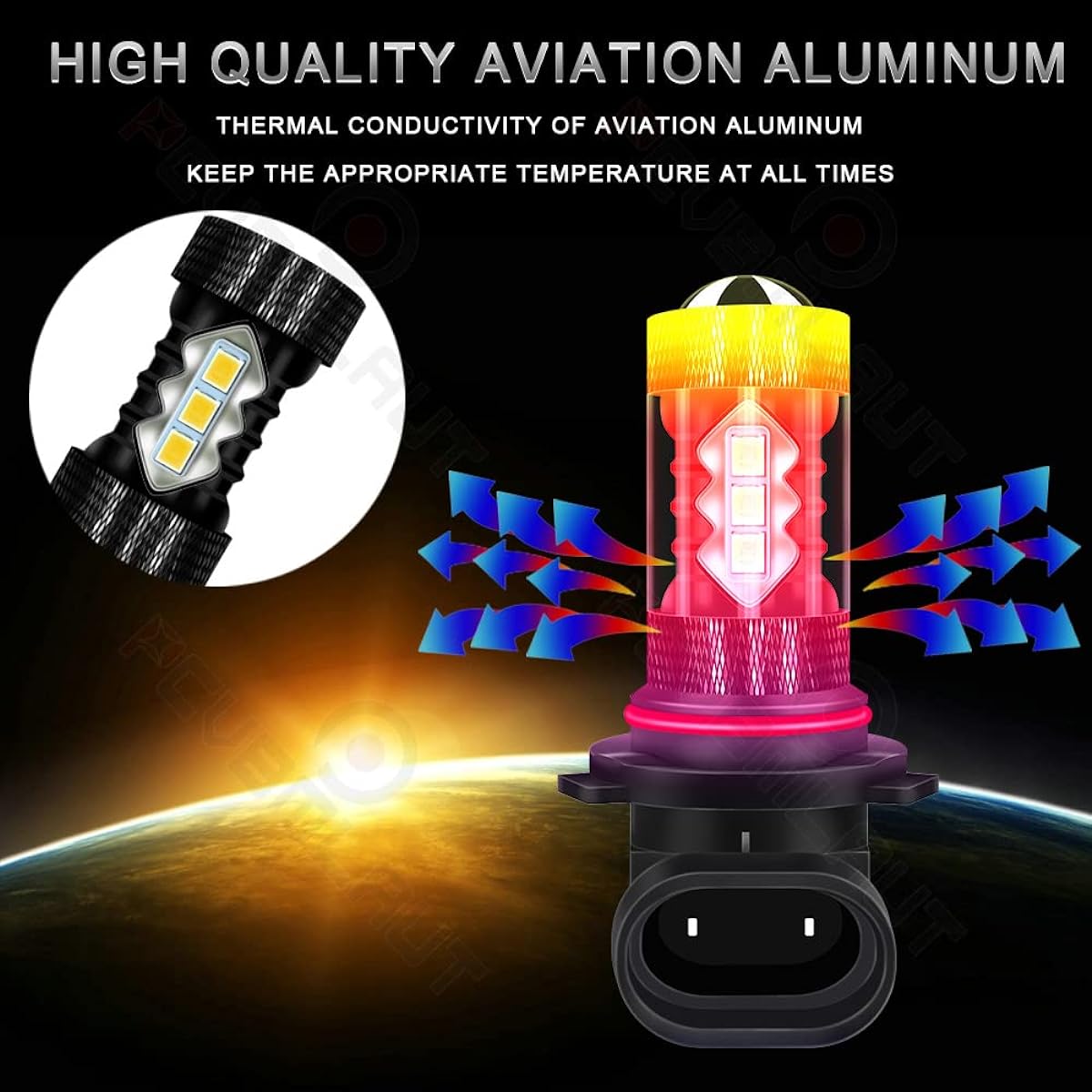 PCVBMLAUT 9006 9145 LED Fog Light Bulb 80W 3500K Golden Yellow Light 9006 9145 9005 H10 9140 9145 LED Halogen Replacement Bulb Car Pickup Van SUV ATV Motorcycle Plug and Play 2 Pack