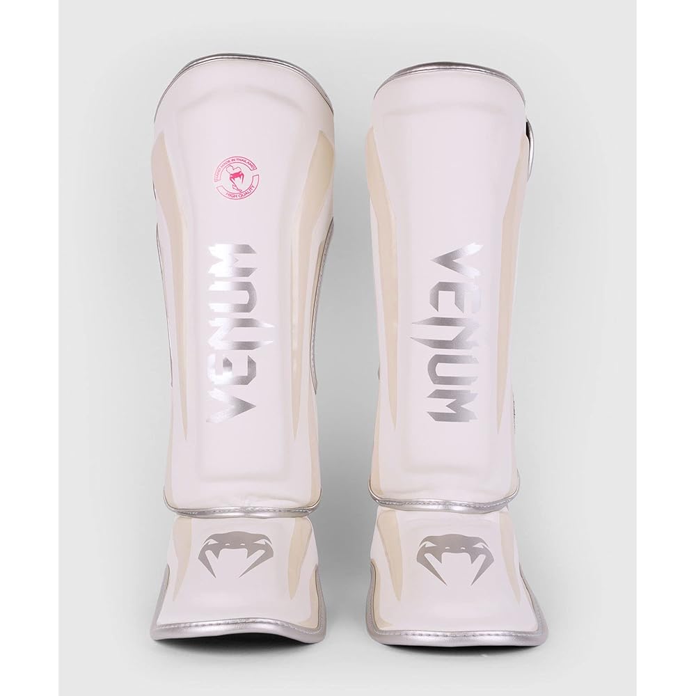 VENUM Leg Guard ELITE SHIN GUARDS (White x Silver Pink) // Legs Kickboxing Martial Arts Armor Protector