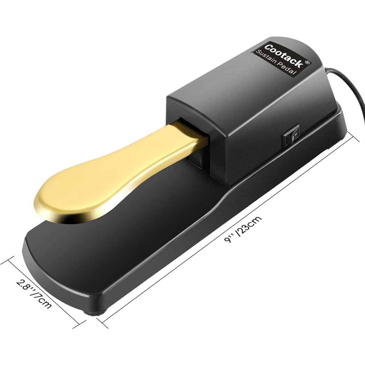 Cootack Universal Sustain Pedal for Yamaha, Casio, Roland, Electronic Keyboards, Digital Pianos, etc., Gold