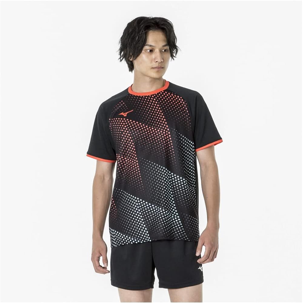 [Mizuno] Table Tennis Wear Game Shirt, Short Sleeve, U-Neck, Unisex, Sweat Absorbent, Quick Drying, JTTA Officially Approved, 82JAA101