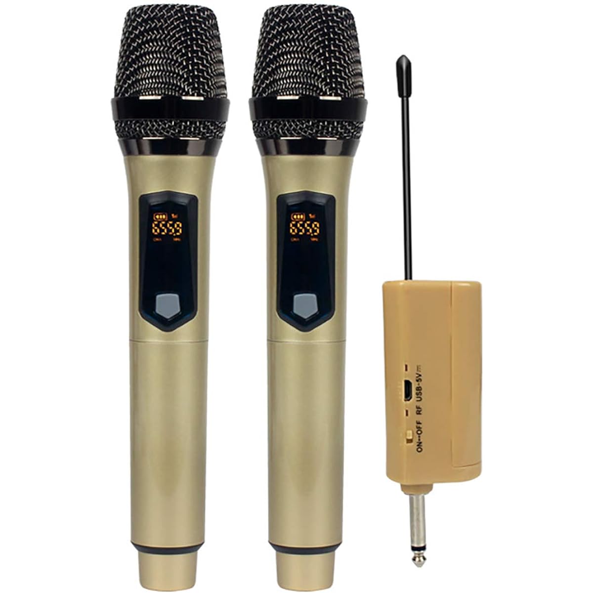 Microphone USB Condenser for PC/Gaming, Work from Home, Compatible with Mac/PC, USB Adapter & Cable, Cable & Desk Stand Included, Podcast/Dubbing/Karaoke/Video Streaming/Home Recording (Golden + Golden)
