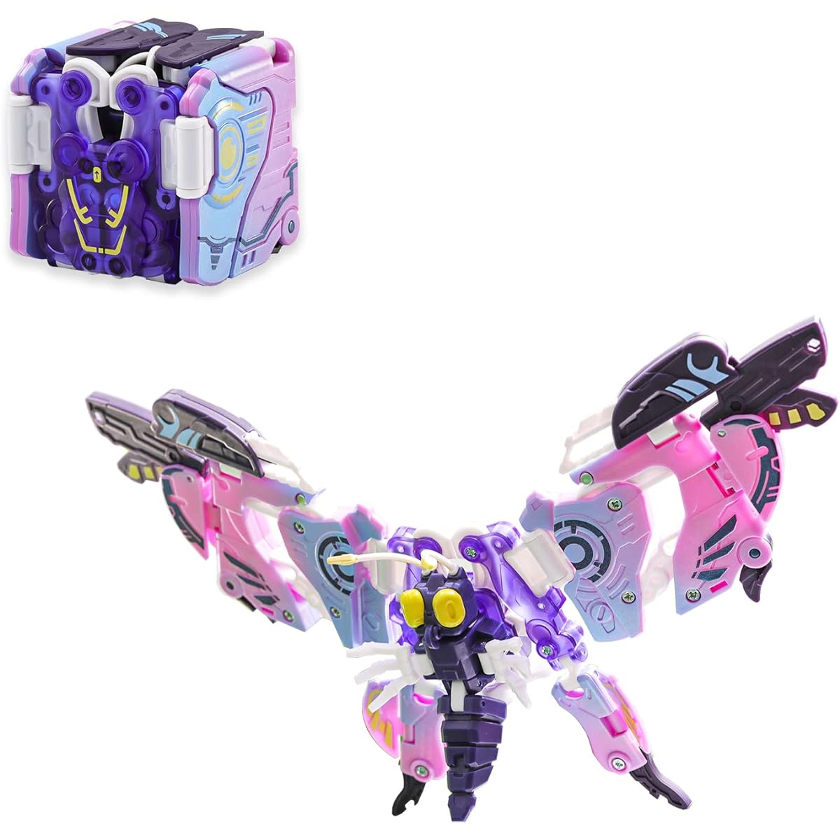 52TOYS BEASTBOX BB-56 Bullet Transforming Toys Action Figures Transforming Mech and Cube Toys Perfect Birthday Party Gifts for Teens and Adults Butterfly Design