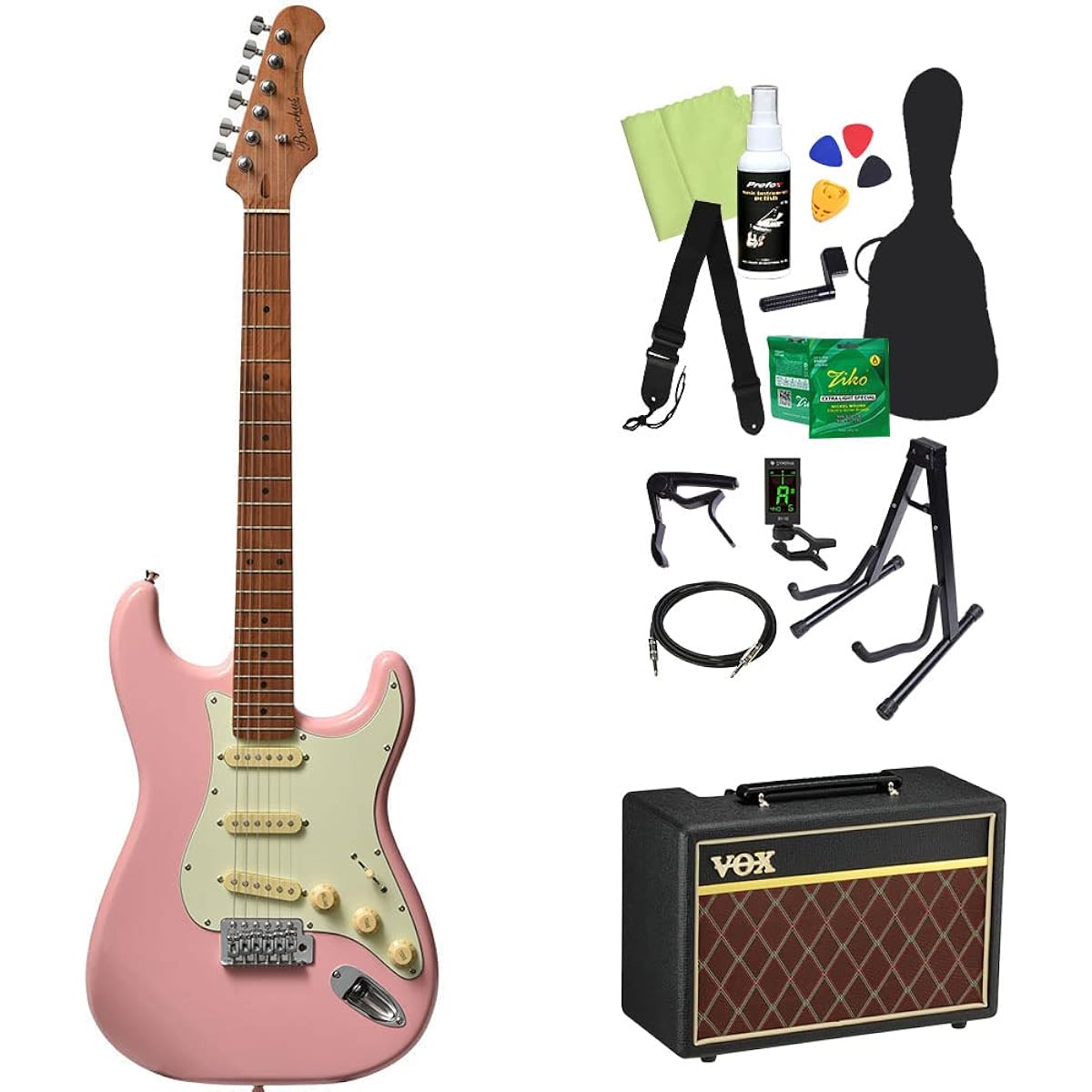 Bacchus BST-1-RSM/M Electric Guitar Beginner 14-piece Set [With VOX Amplifier] SLPK Stratocaster Type Roasted Maple Neck Bacchus