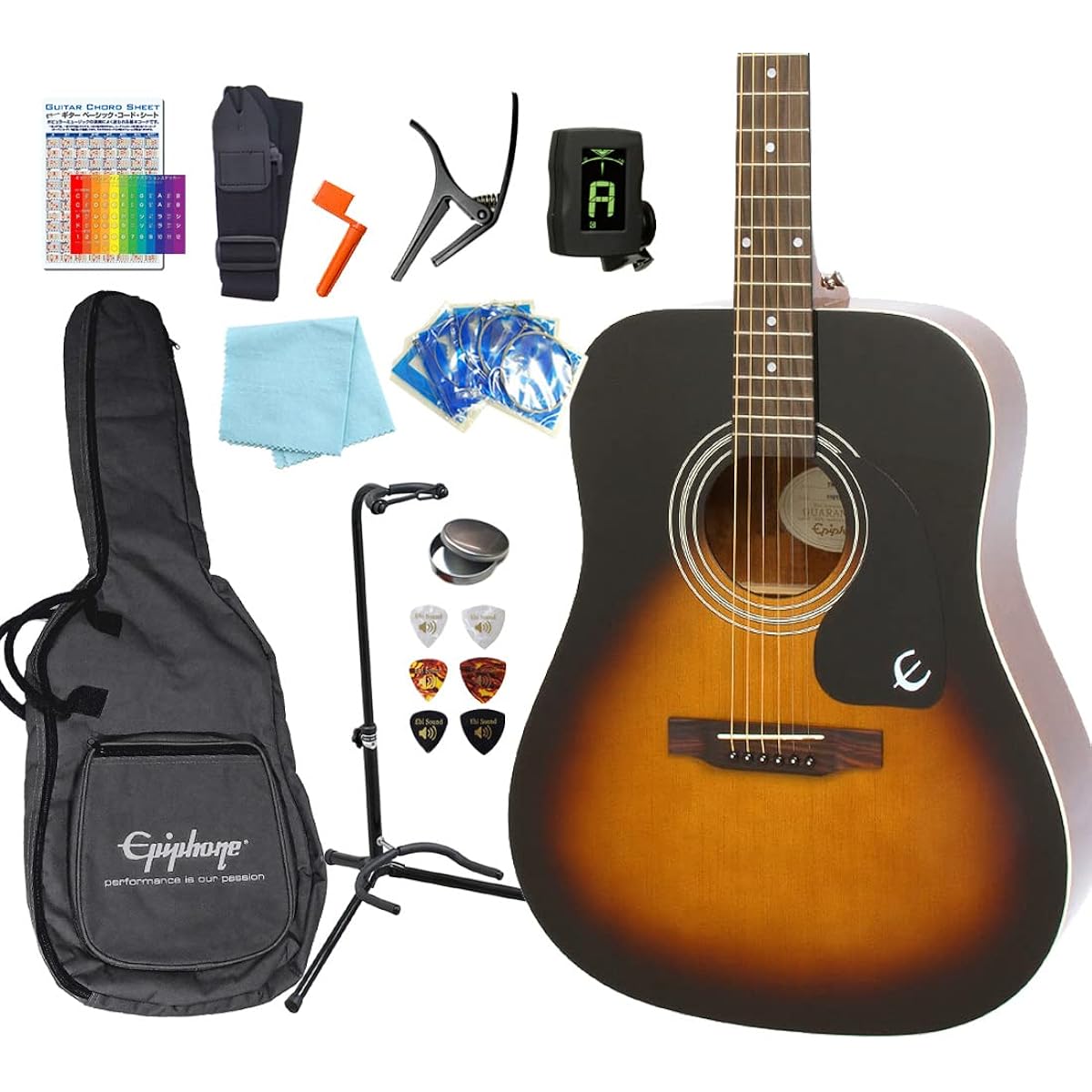 Epiphone Songmaker DR-100 Acoustic Guitar for Beginners 13-Piece Set VS [98765]