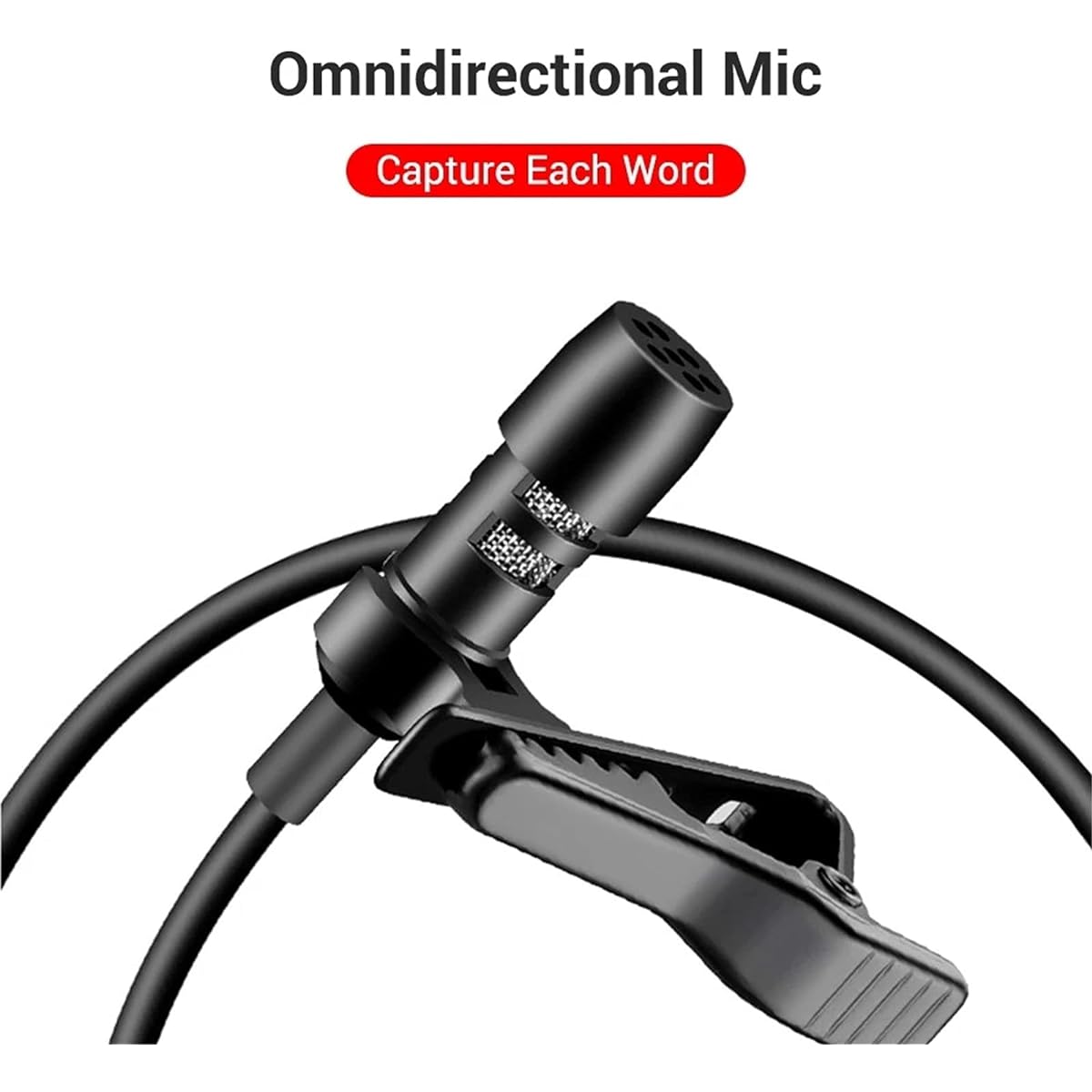 Microphone Audio Recording Microphone Clip-on Lavalier Microphone Clip-on Amnidirectional Mic Interview Meeting