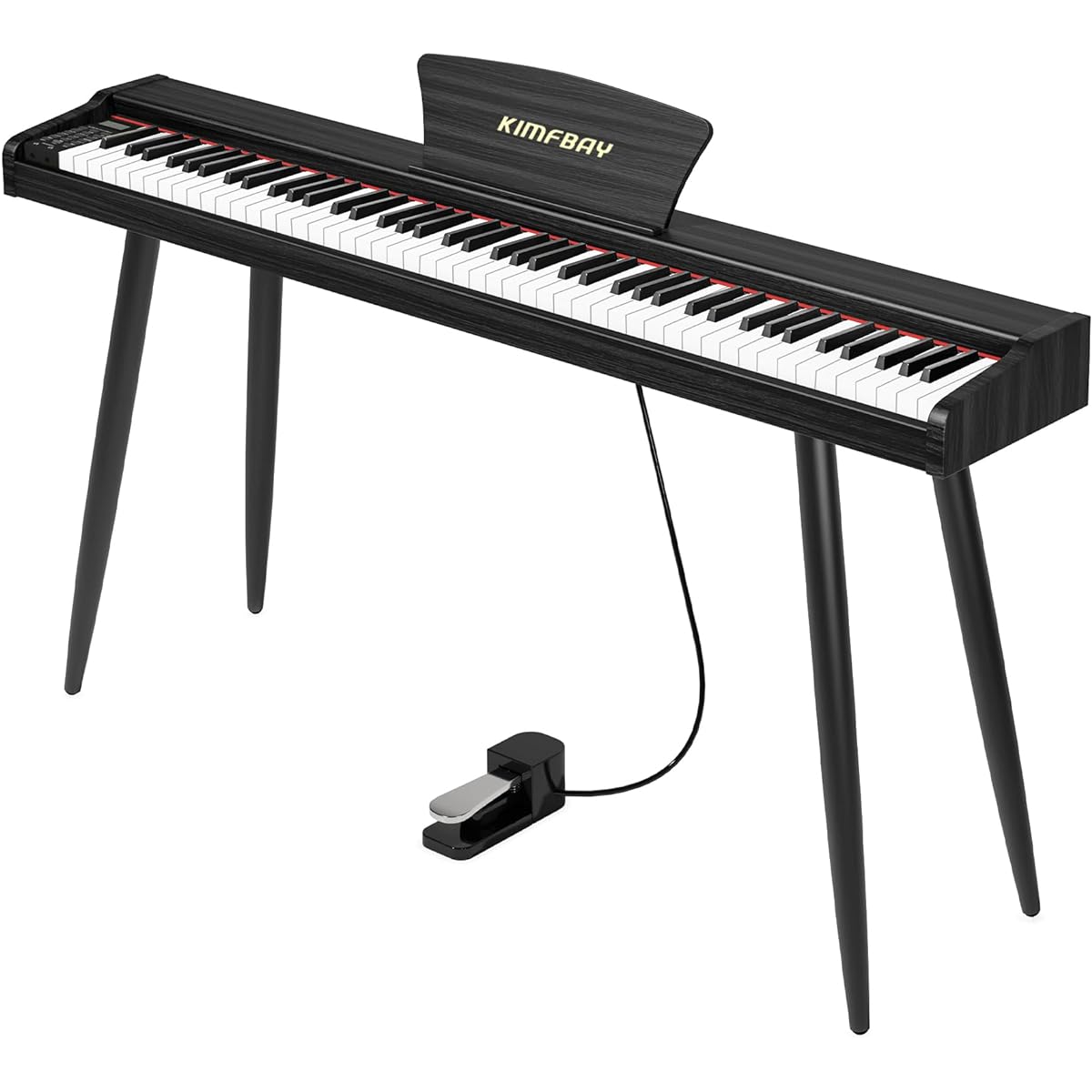 KIMFBAY Electronic Piano, 88 Keys, Wooden Electronic Piano, 88 Keys, Digital Piano, Beginners, Children, MIDI Compatible, Pedal Included, Stand, Adapter Included, Japanese Instruction Manual