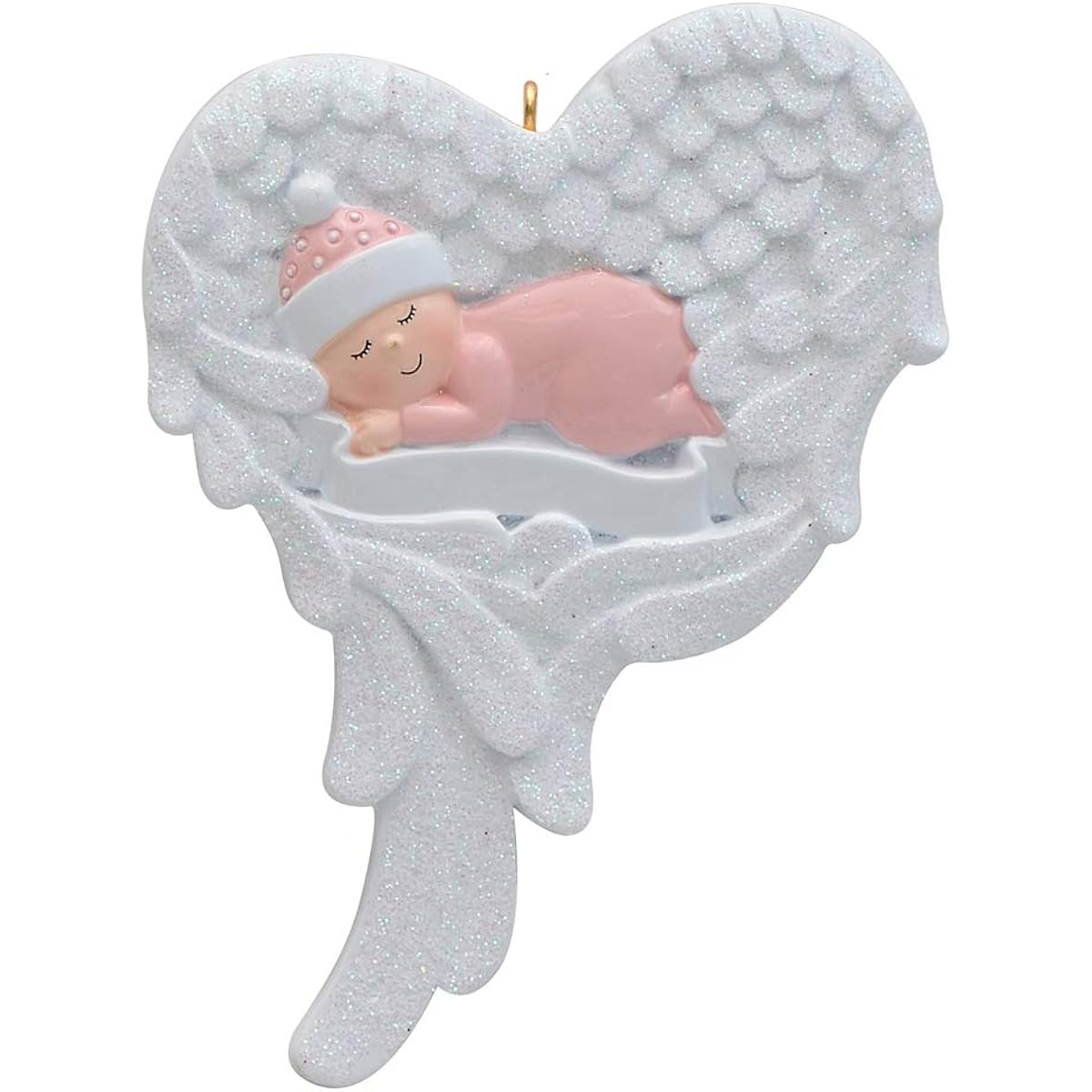 MAXORA Baby Girl Pink Angel Ornament Memorial Infant Loss Memorial Ornament Personalized Tree Decoration