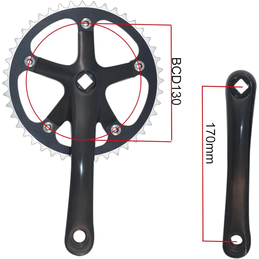 WEERAS Urban Folding Bike Crankset Single Tooth Disc 44T 130BCD 170mm Crankset is suitable for most single speed bicycles.