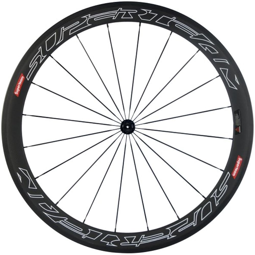 Windbrake Bike Hitachi Super Team 50mm Clincher Wheel Set 700c 23mm Road Bike Carbon Wheels (White Line) Gold 2 Go