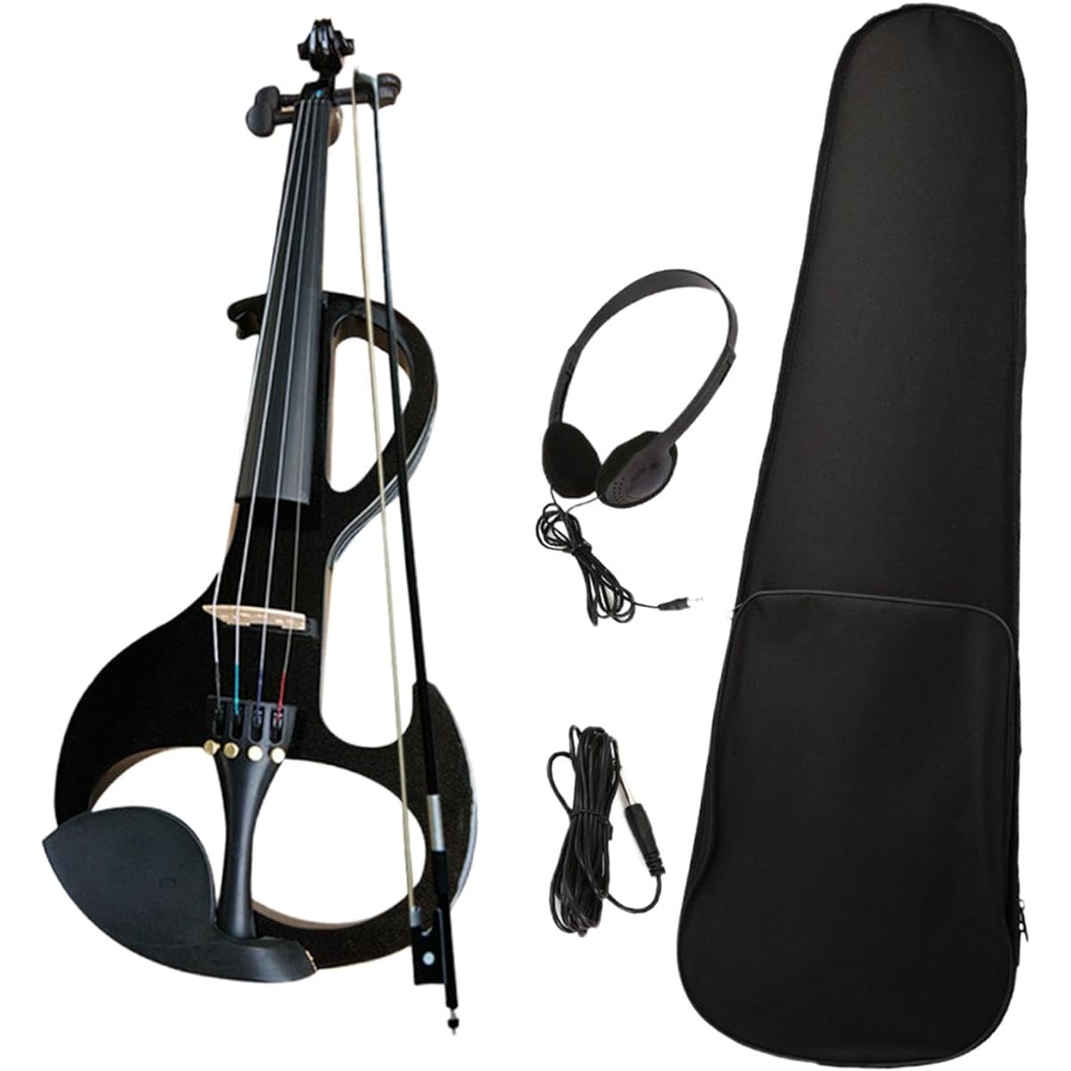 KOWAKU Electric Violin Set, 4/4 Size String Instrument with Hard Case, for Violin Lovers, Beginners, Teens, Black Blue