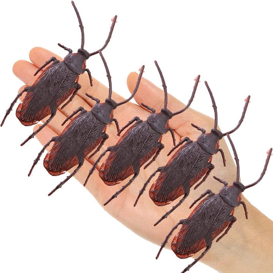 Amosfun Halloween Plastic Cockroach Prank Joking Gadget Scary Decoration Halloween Party Carnival Costume Party (Coffee) Party Favors