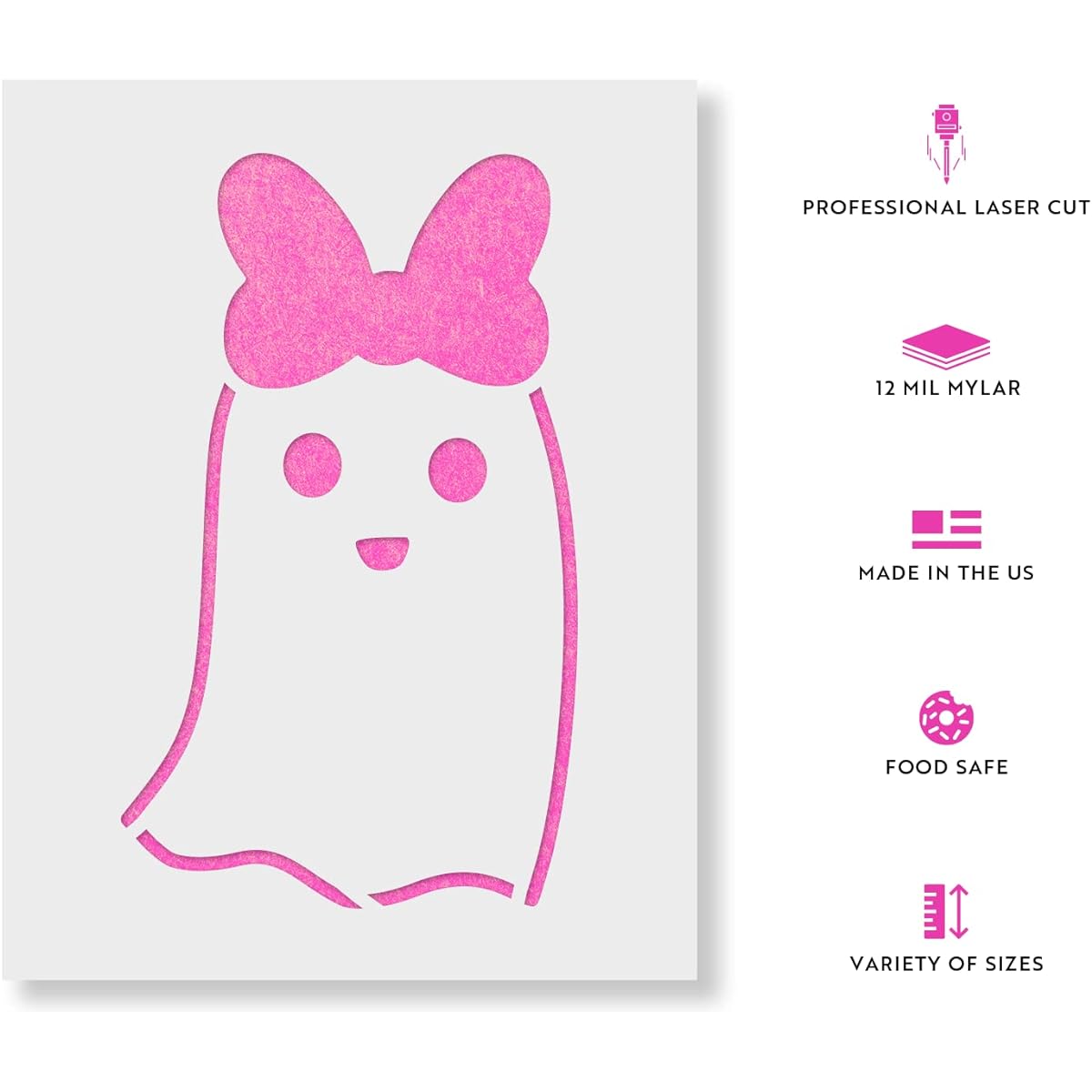 Girl Ghost Halloween Stencils - Reusable Stencils for Painting - Create DIY Girl Ghost Halloween Home Decorations