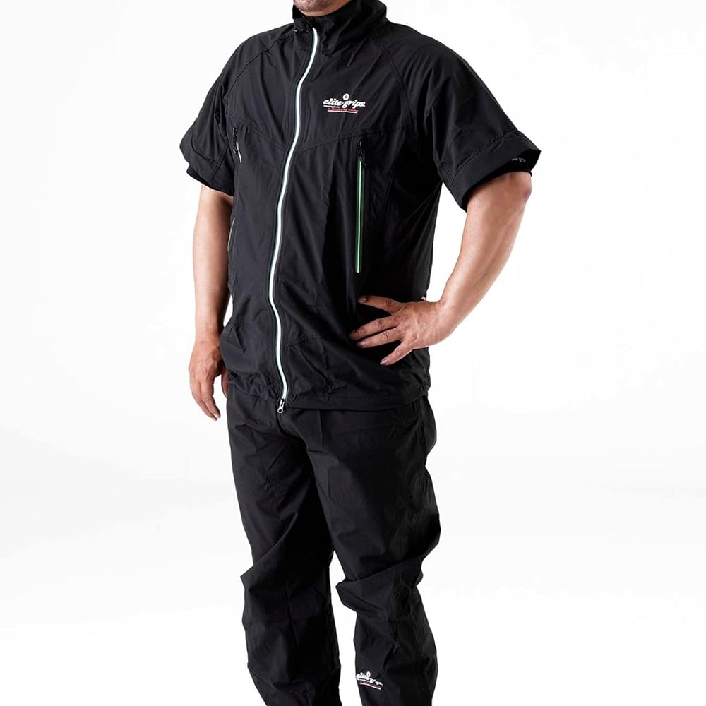 [Elite Grip] Golf Rainwear, Smart Silhouette Rainwear, Competition Water Repellent, Waterproof, Top and Bottom Set, No Hood, Men's