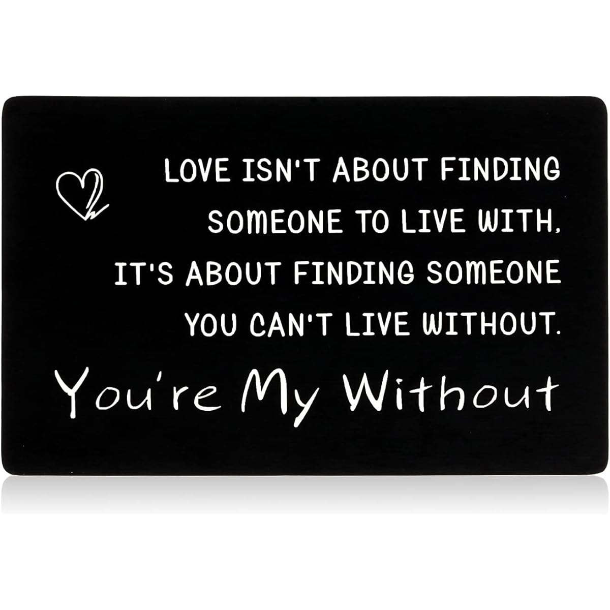 Metal Wallet Insert Card Gift for Husband Boyfriend Birthday Christmas Card Mini Love Note Wife Gift from Girlfriend Valentine New Year Gift