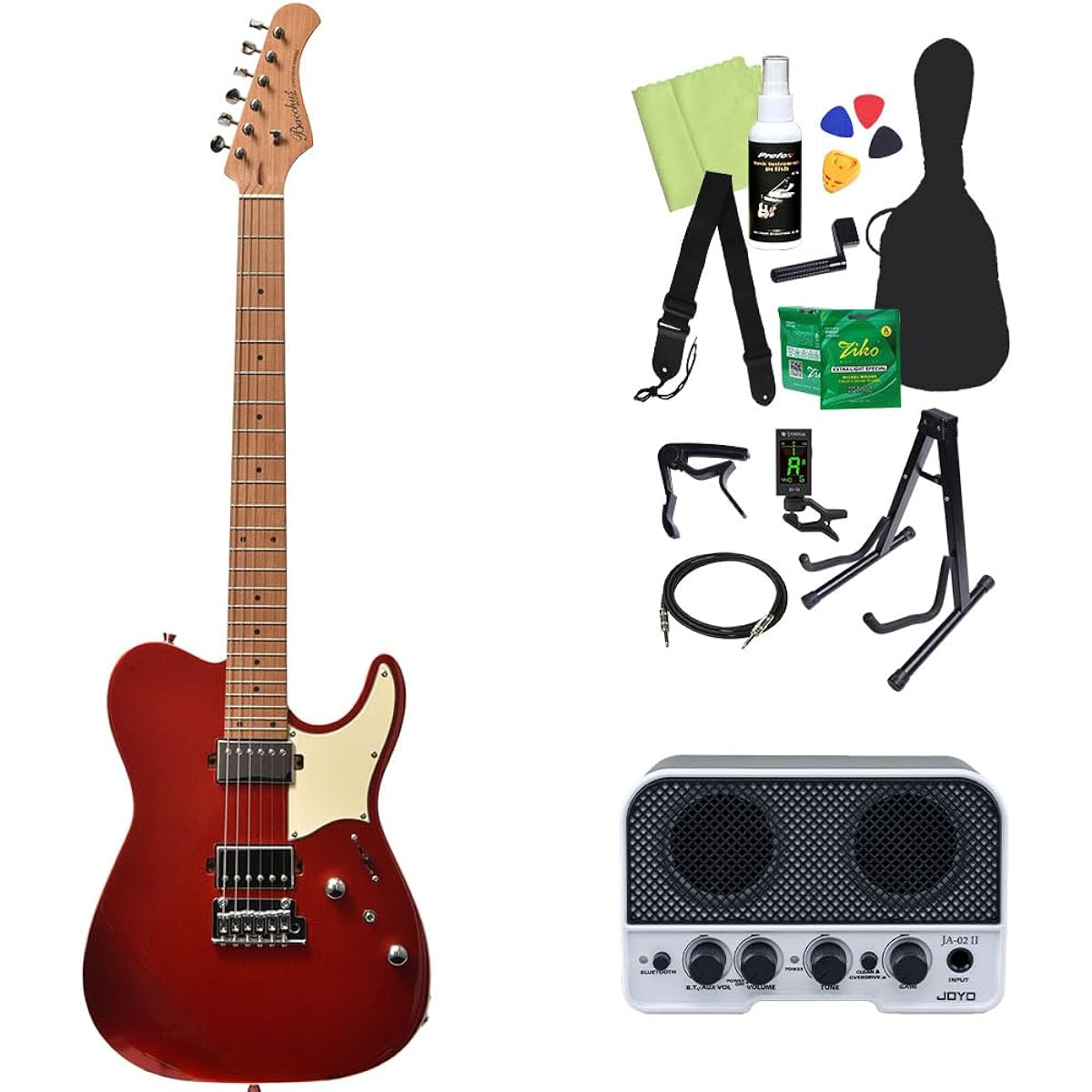 Bacchus TAC24 STD-RSM/M Electric Guitar Beginner 14-piece Set [Includes Bluetooth Mini Amplifier] CAR Telecaster Type Bacchus