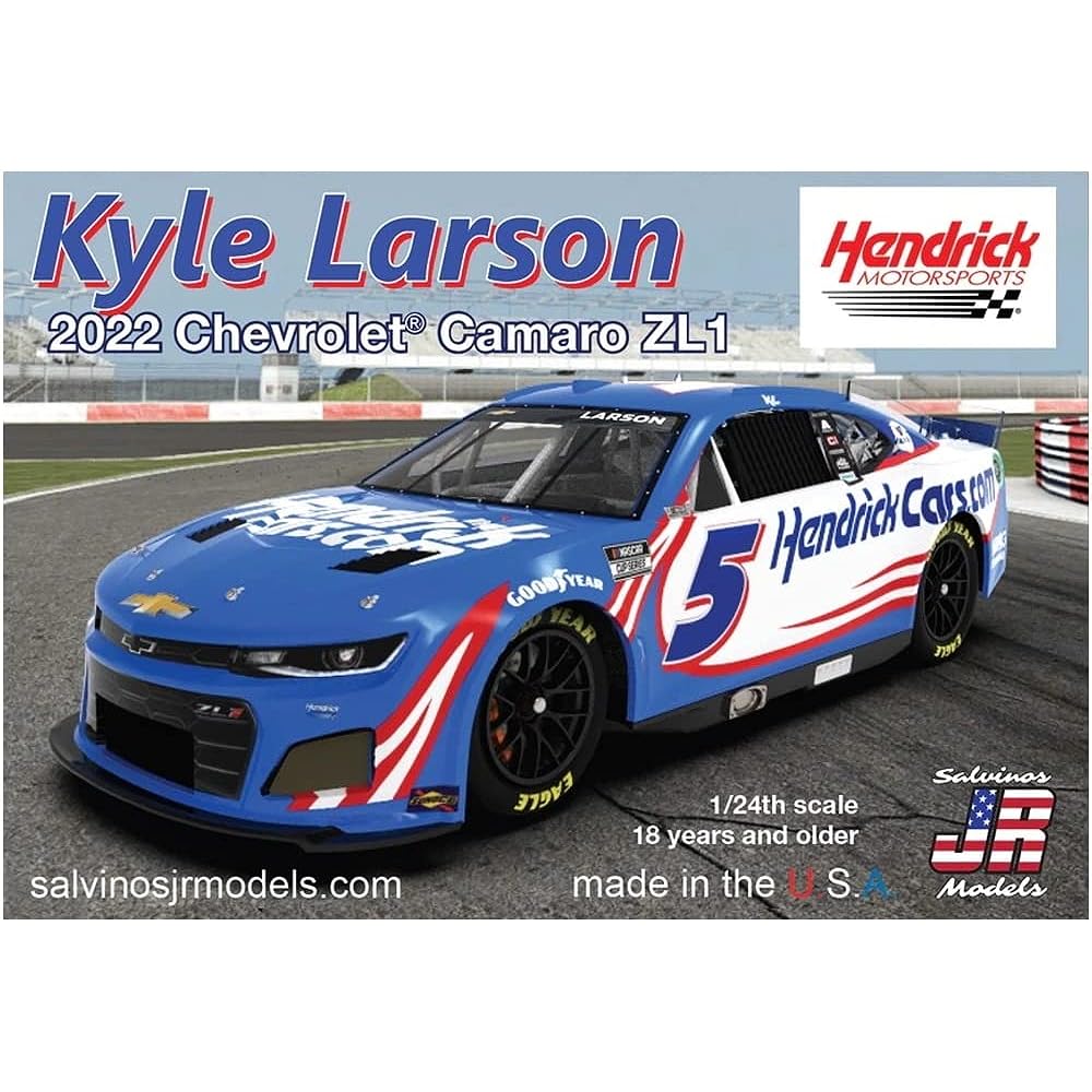 Salvinos J.R Model 1/24 NASCAR 2022 Camaro ZL1 Hendricks Motorsports "Kyle Larson" Plastic Model SJMHMC2022KLP Molding Color
