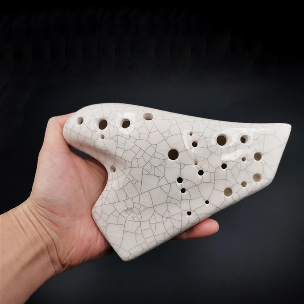 3 Tube White Cracked Ocarina AC Tone C Tone Student Beginner Wide Range Portable Musical Instrument Ocarina Instrument