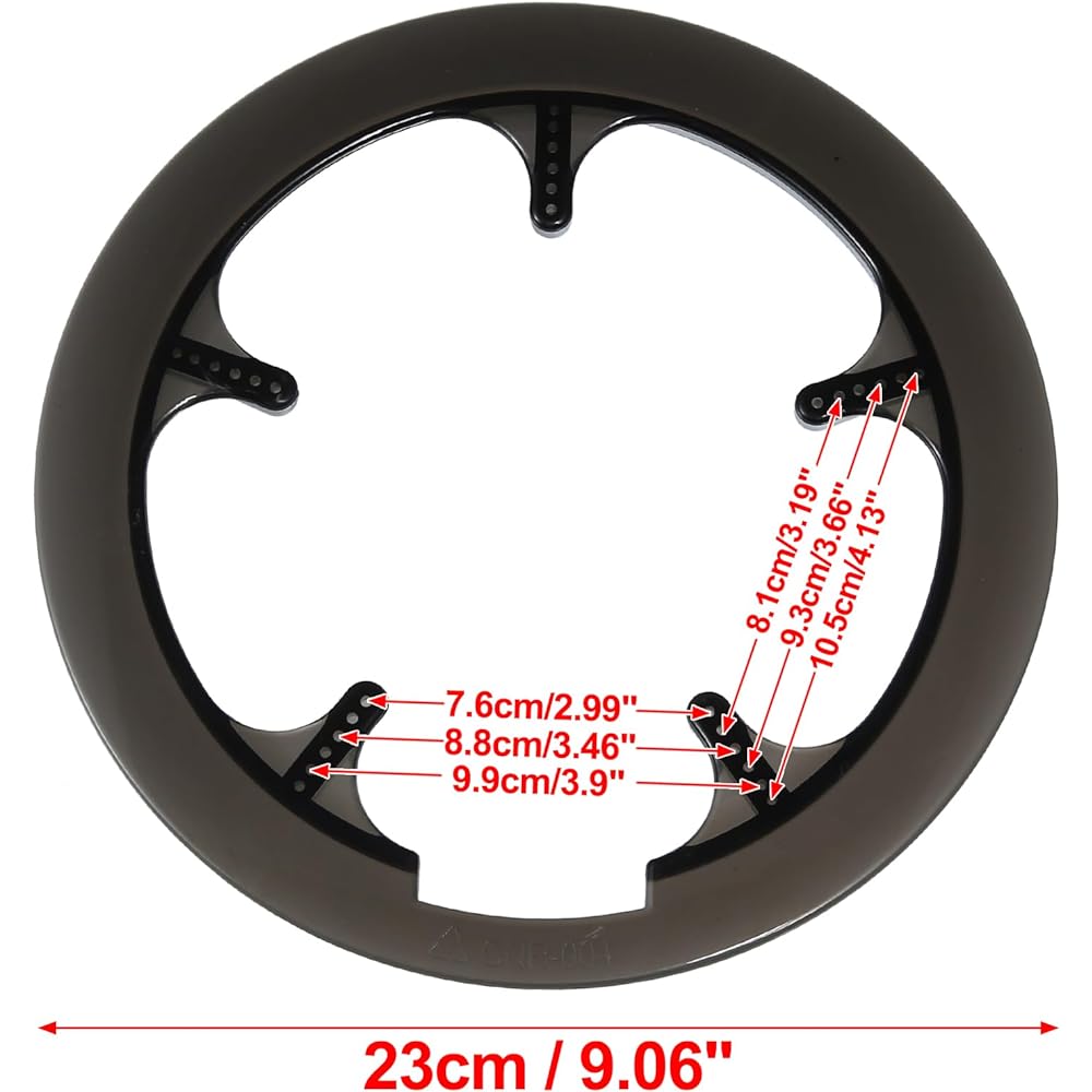 X AUTOHAUX Bike Crankset Chainwheel Protector Cover Chainwheel Protective Cover 52 53 56 Teeth Black Clear