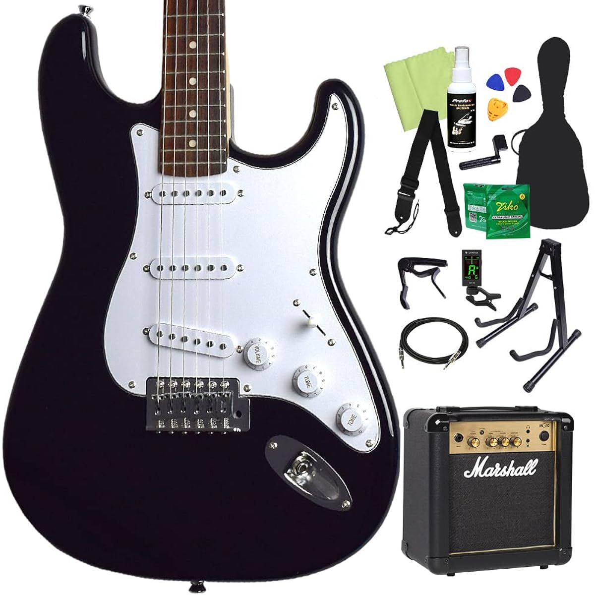 FERNANDES LE-1Z 3S/L BLK Electric Guitar Beginner 14-piece Set [Includes MG10] Fernandes