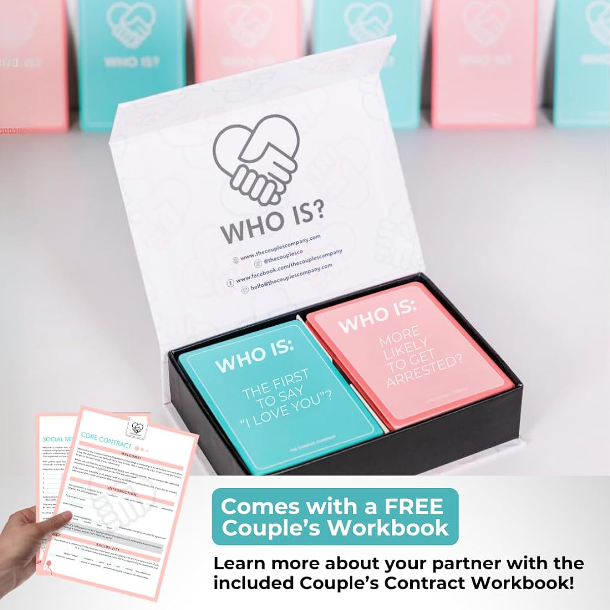 The Couples Company LLC | Who Is? Card Game | 180 Unique Cards | Perfect for Date Nights and Parties | Prove Who Knows Who's the Best | For 2-12 Players
