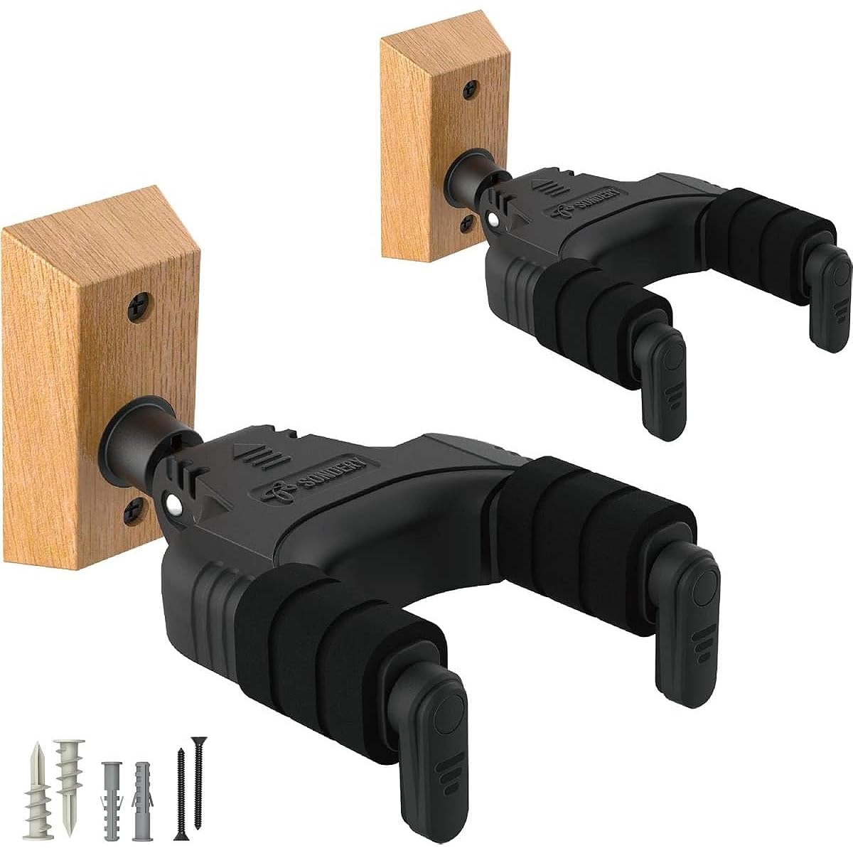 N 2 Sondery Guitar Hanger Wall Mount Stand Hook Wall Hanging Holder Ukulele Bass Auto Lock Wooden Wall or