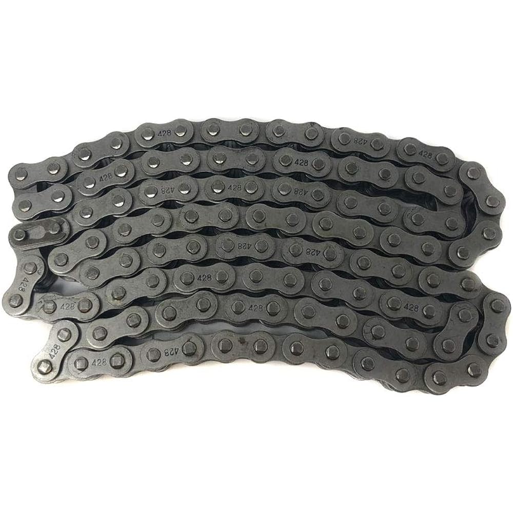 MYK 428x112 Standard Drive Chain - 112 Links Alloy Steel - Compatible with many models including Off Road Bike Tao Tao DB17 and TOP1 Synthetic Chain Lubricant