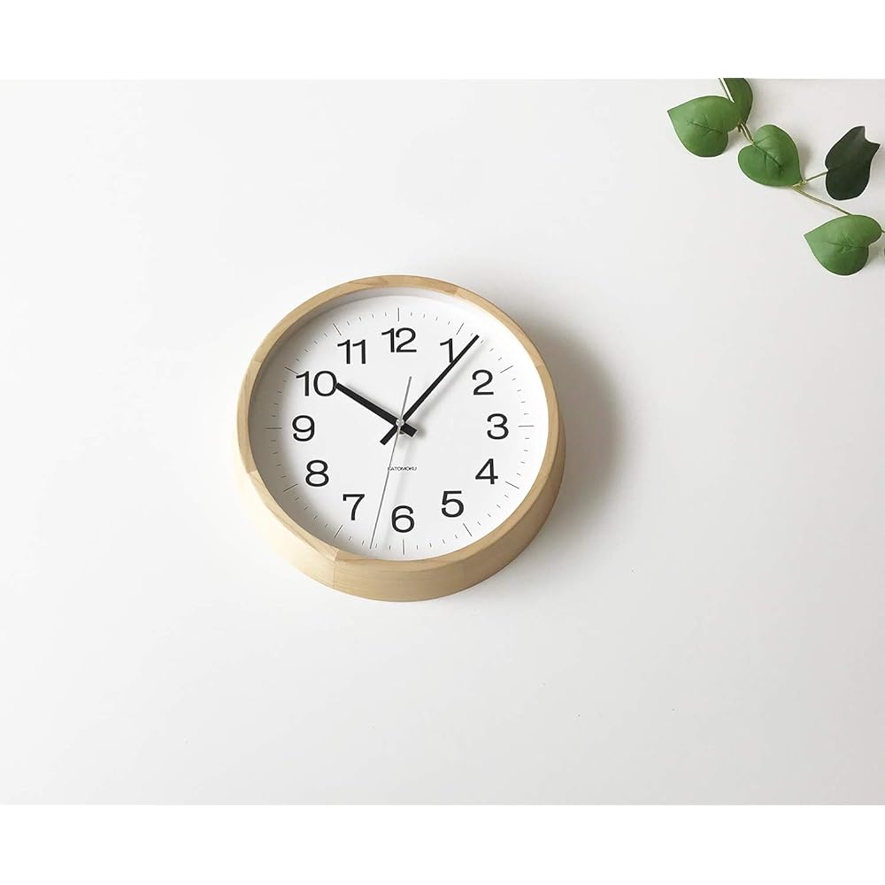 KATOMOKU muku clock 16 Hinoki radio clock continuous second hand km-113HIRC φ306mm (radio clock)