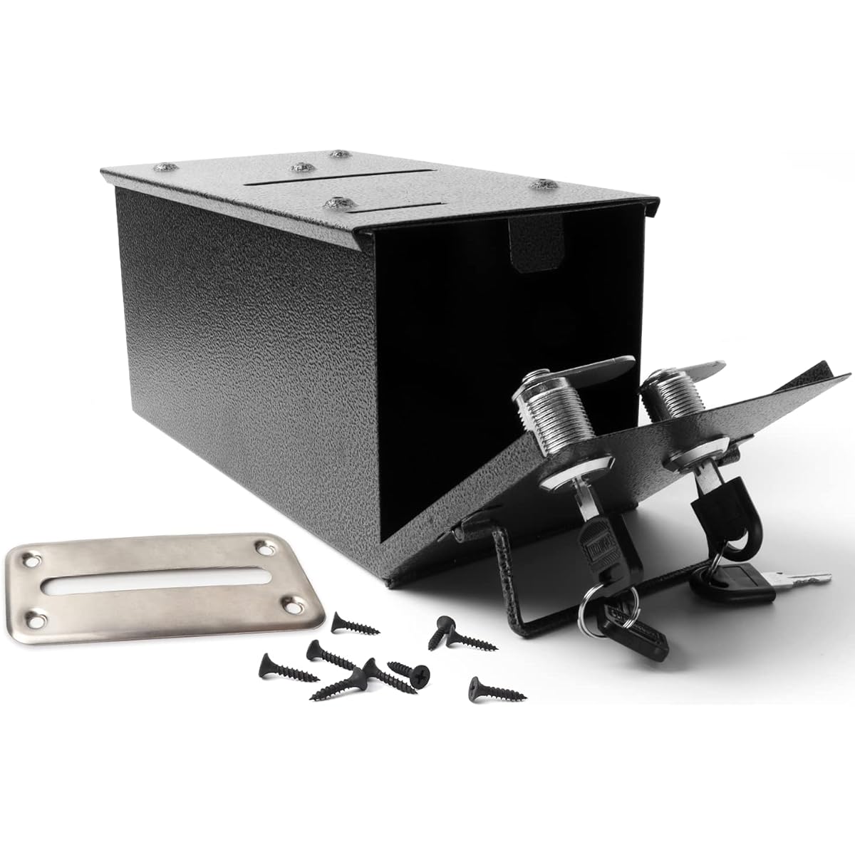 GSE Games & Sports Expert Casino Steel Lake Talk Drop Box with Billfold and 9 Mounting Screws - Perfect for Casino Poker Tables