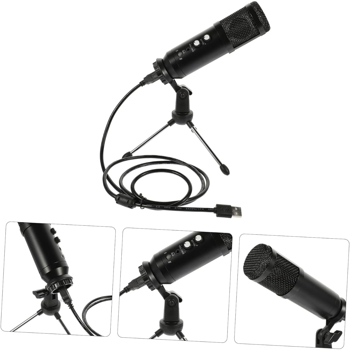 VICASKY 4-piece set USB microphone studio microphone kit chat microphone wireless microphone condenser microphone condenser microphone