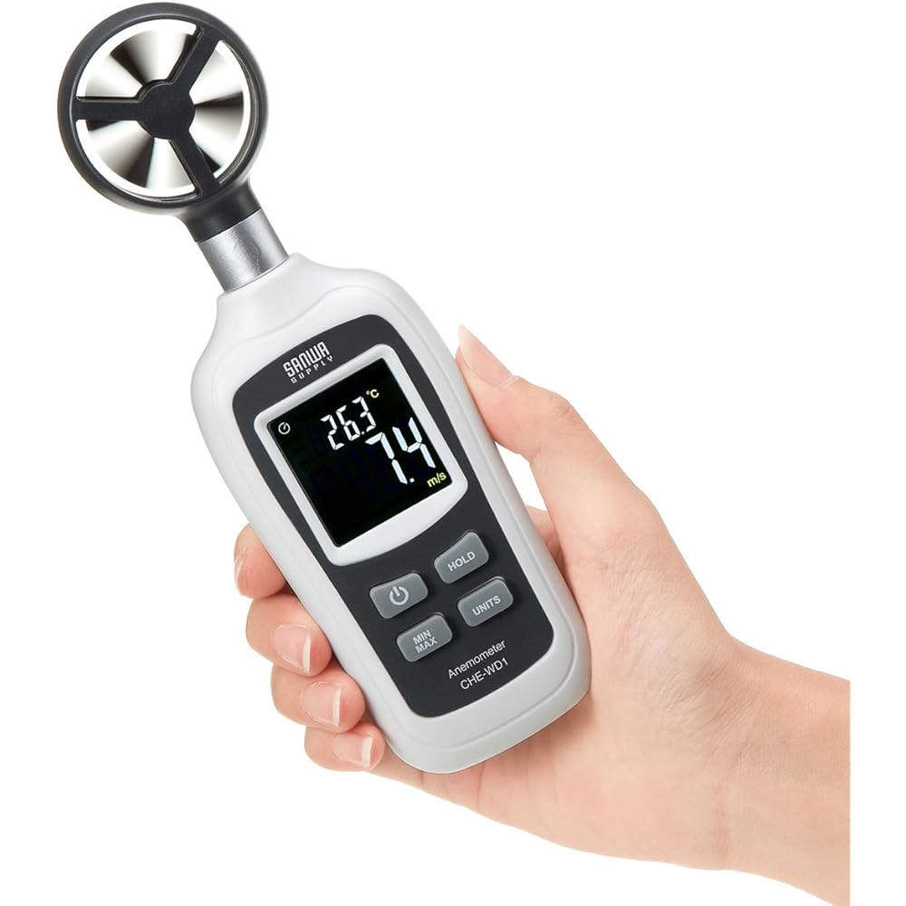 Sanwa Supply Digital Anemometer (Can measure wind speed and temperature) Small CHE-WD1