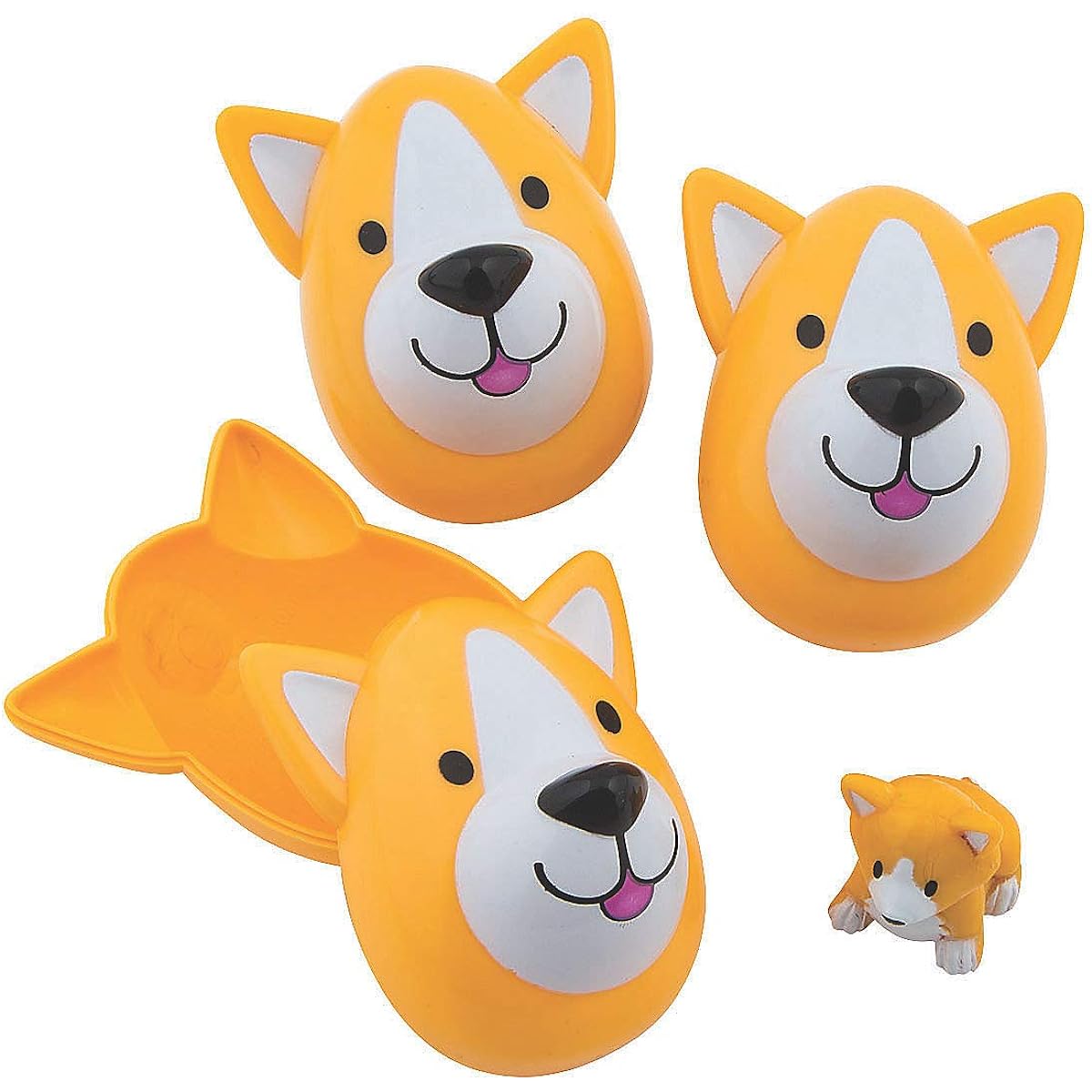 Dog Shaped Molded Easter Eggs - Party Supplies - 12 Pieces