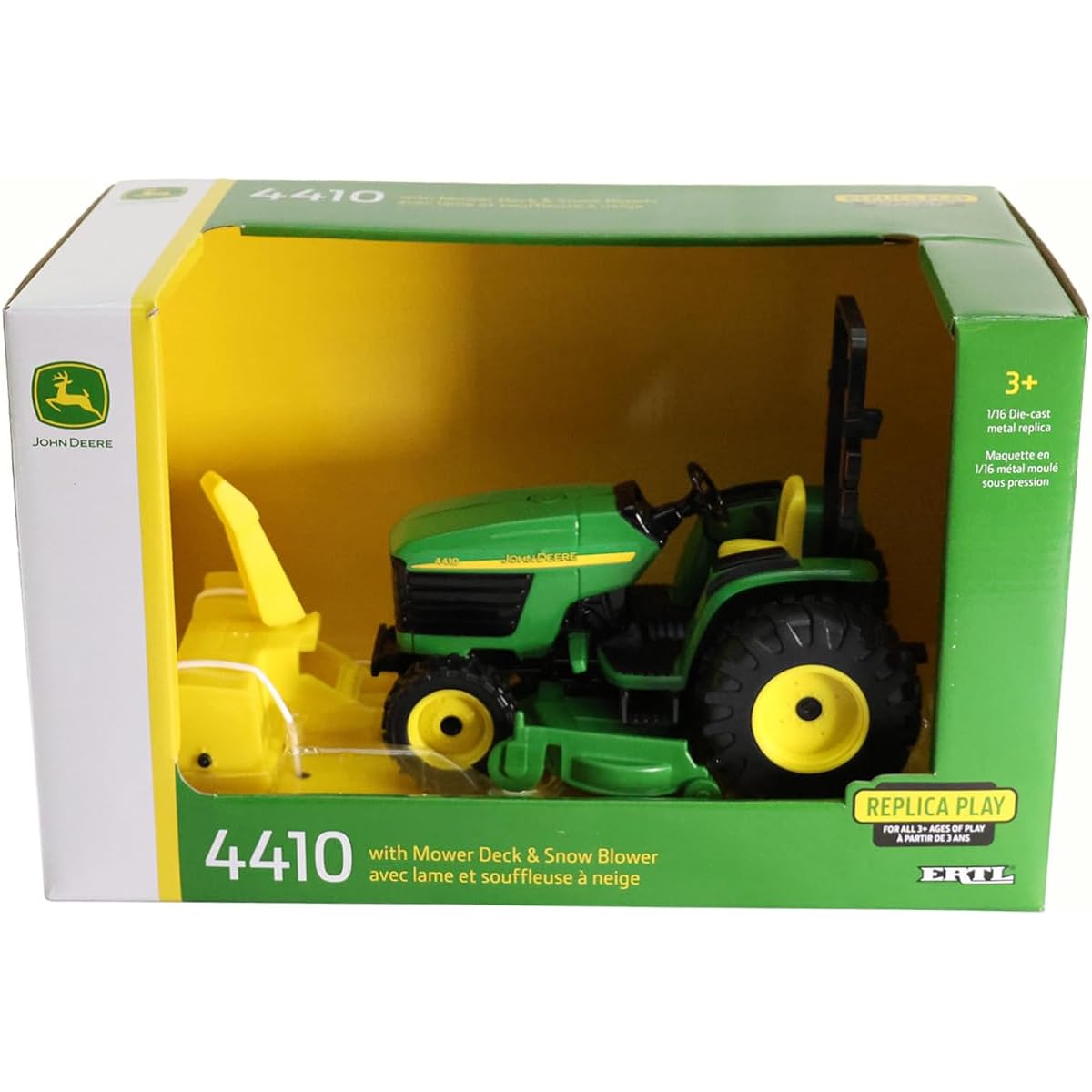 John Deere 1/16 4410 Lawn Mower Deck and Snowblower Toy - LP83254