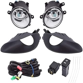 labwork Fog Light Fog Lamp (Clear Lens) 2006 2007 2008 Toyota Yaris 4 Door with Switch and Wiring Kit (Set of 2)