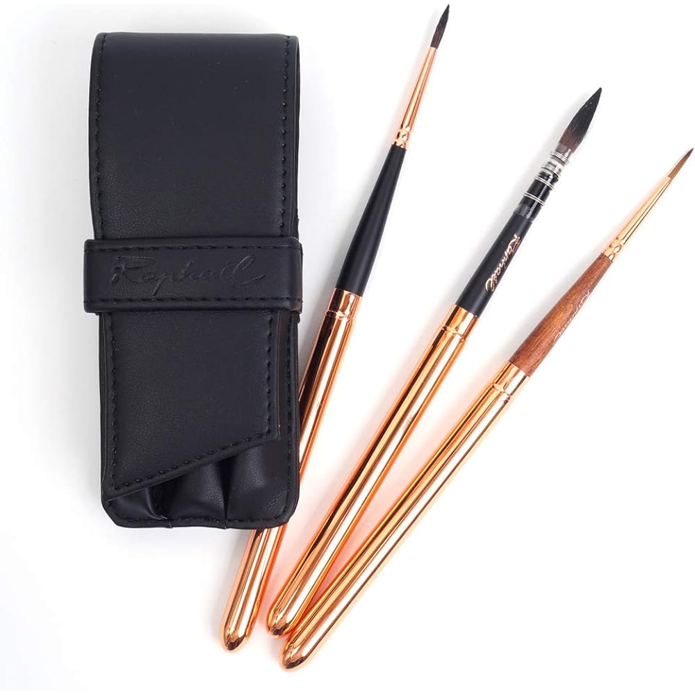 Sennelier raphael watercolor brush mobile leather set