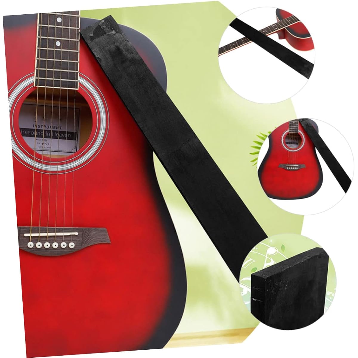 VICASKY 4pcs Guitar Black Wood Fretboard Acoustic Guitar Accessories Guitar Board Tool Guitar Repair Parts Guitar Accessories Guitar Fretboard Ebony Tools